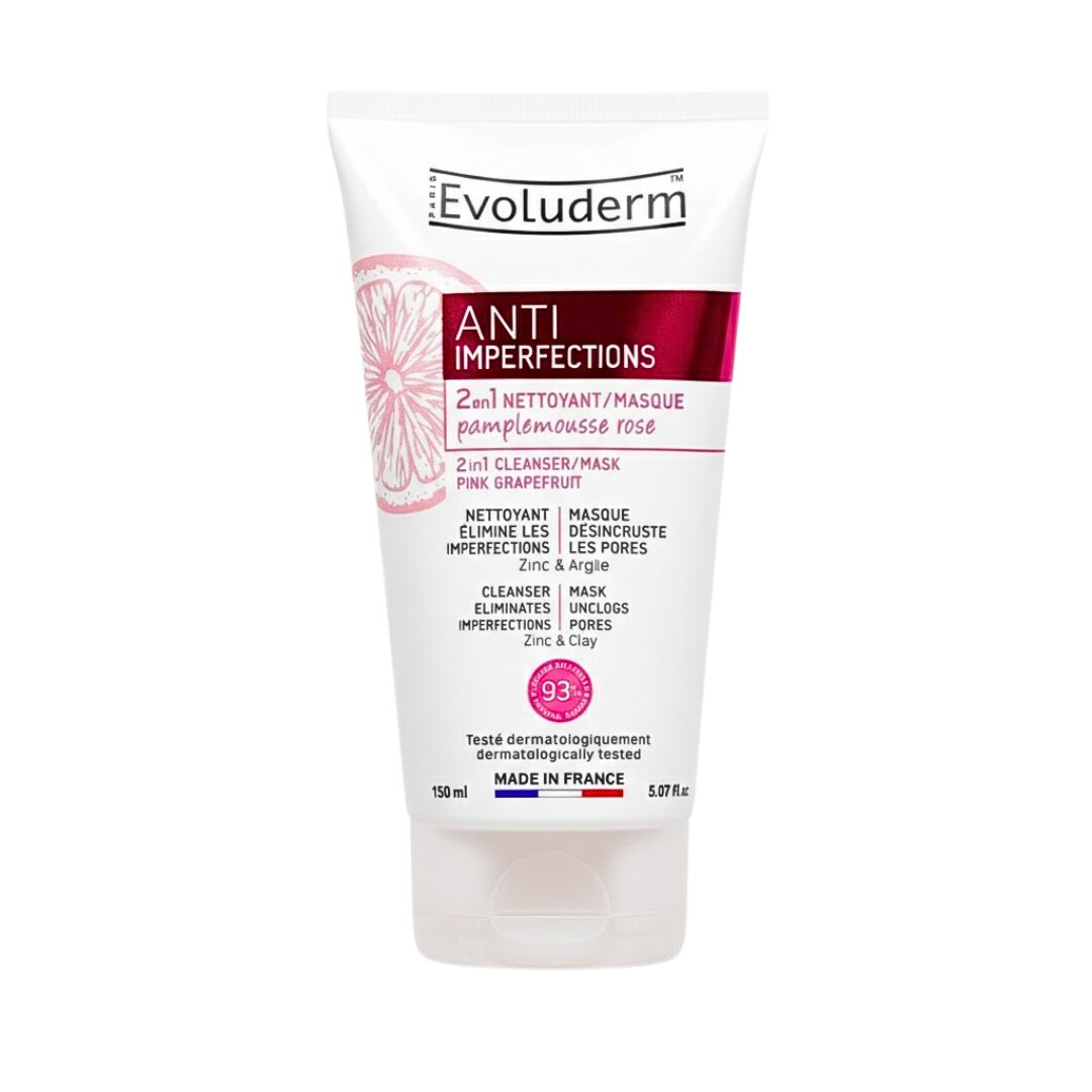 Evoluderm-2en1-MasqueNettoyant-Anti-Imperfection-150ml Evoluderm 2en1 MasqueNettoyant Anti Imperfection 150ml | Urban Drug store