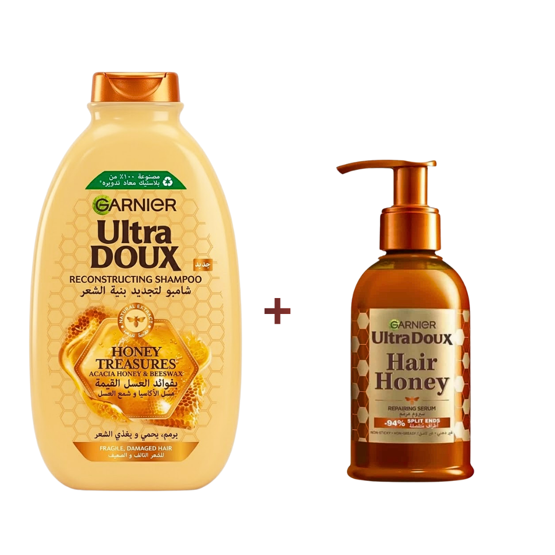 Garnier Ultra Doux Shampoing Reconstructing 200ml+Serum Hair Honey 115ml 1 Garnier Ultra Doux Shampoing Reconstructing 200ml+Serum Hair Honey 115ml