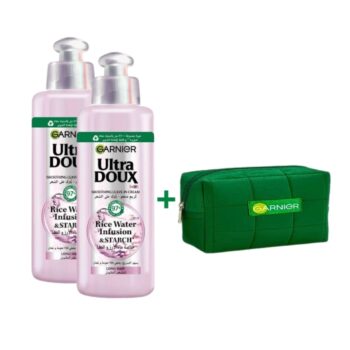 Garnier Ultra Doux Smoothing Leave in Cream x2 + Trousse