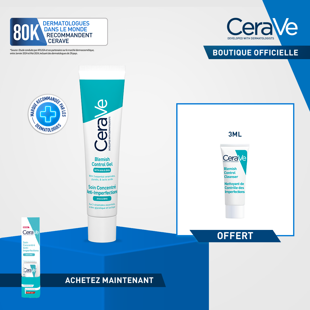 CeraVe Soin Concentré Anti-Imperfections |Peau Grasse à Tendance Acnéique | 40ml = Miniature Offerte 1 CeraVe Soin Concentré Anti-Imperfections |Peau Grasse à Tendance Acnéique | 40ml = Miniature Offerte