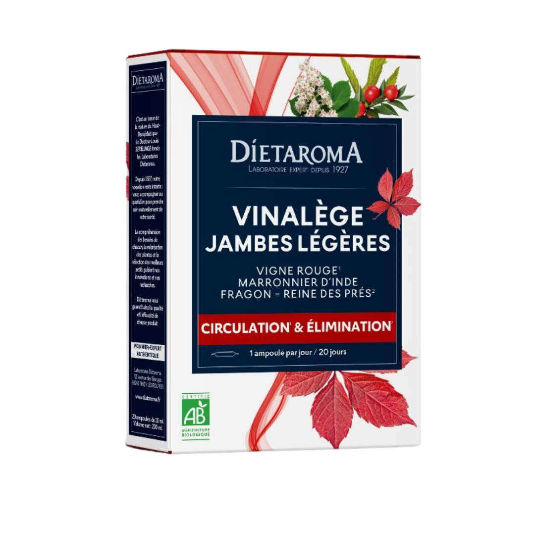 Dietaroma Circulation & Elimination Vinalege Jambee Legeres 30 Ampoules x 10ml 1 Dietaroma Circulation & Elimination Vinalege Jambee Legeres 30 Ampoules x 10ml