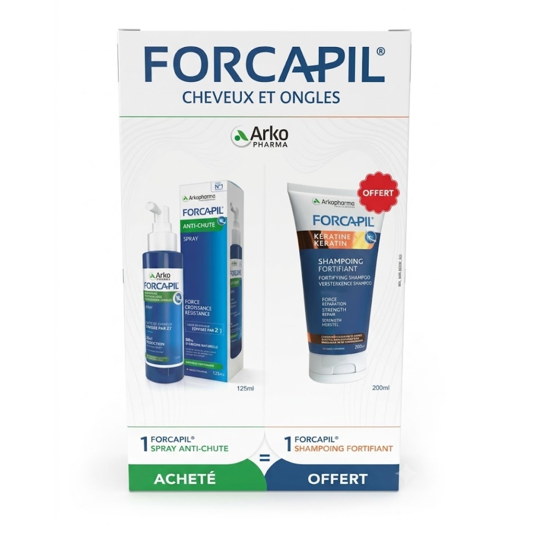 FORCAPIL PACK LOTION ANTI CHUTE = FORCAPIL SHAMPOOING ENERGISANT OFFERT 1 FORCAPIL PACK LOTION ANTI CHUTE = FORCAPIL SHAMPOOING ENERGISANT OFFERT
