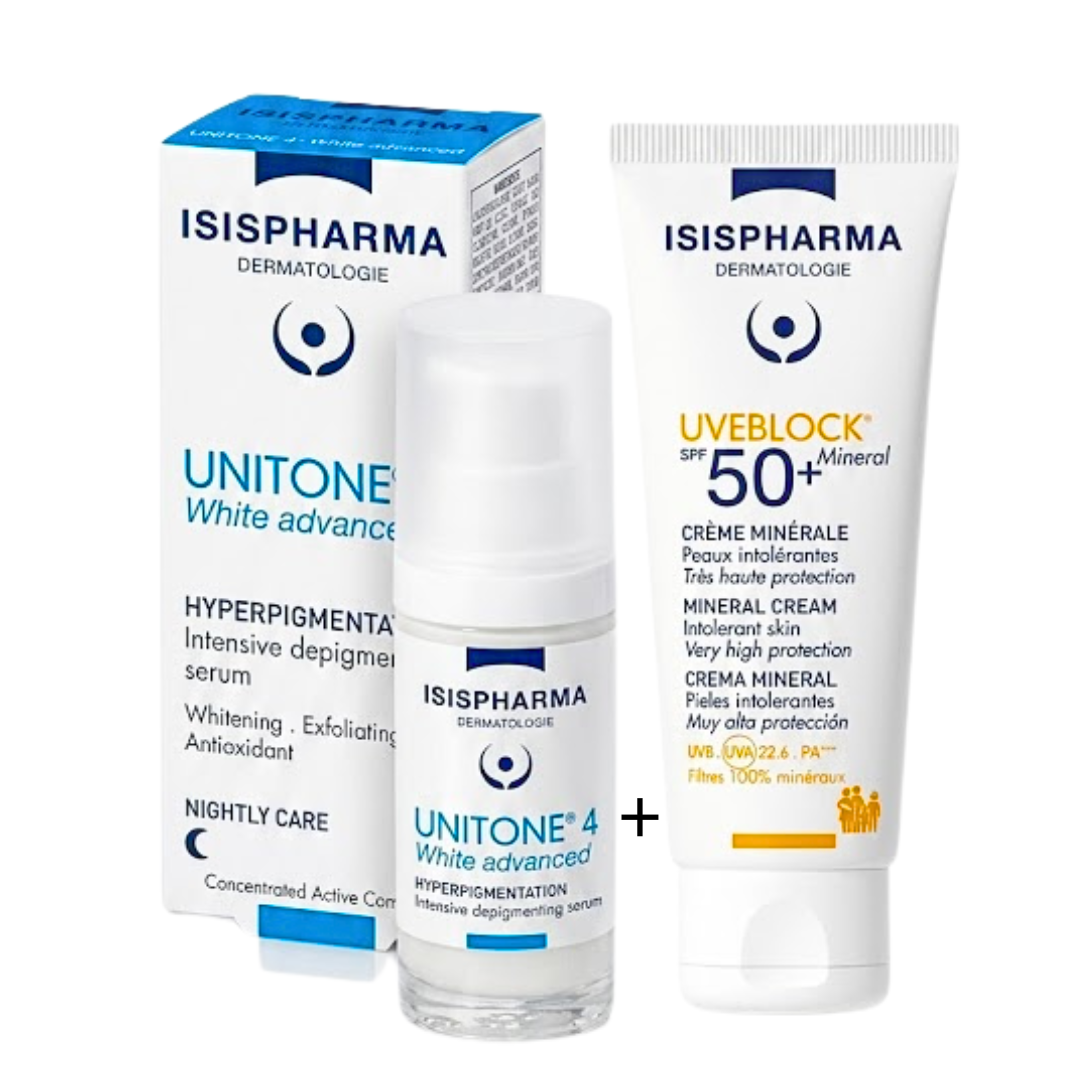 Isispharma Unitone 4 White Advanced +Uveblock Mineral Teinte Spf50+ 40ml Pack 1 Isispharma Unitone 4 White Advanced +Uveblock Mineral Teinte Spf50+ 40ml Pack