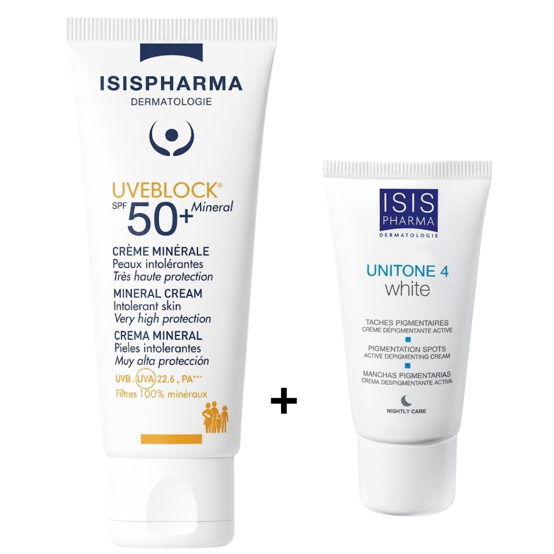 Isispharma Unitone 4 White Creme+ Uveblock Mineral Teinte Spf50+ 40ml Pack 1 Isispharma Unitone 4 White Creme+ Uveblock Mineral Teinte Spf50+ 40ml Pack