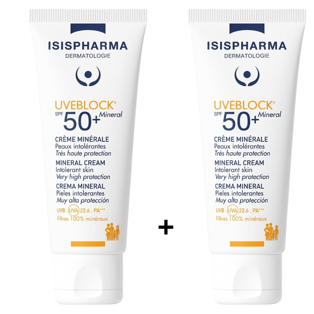 Isispharma Uveblock Mineral Invisible Spf50+ 2 x 40ml 1 Isispharma Uveblock Mineral Invisible Spf50+ 2 x 40ml