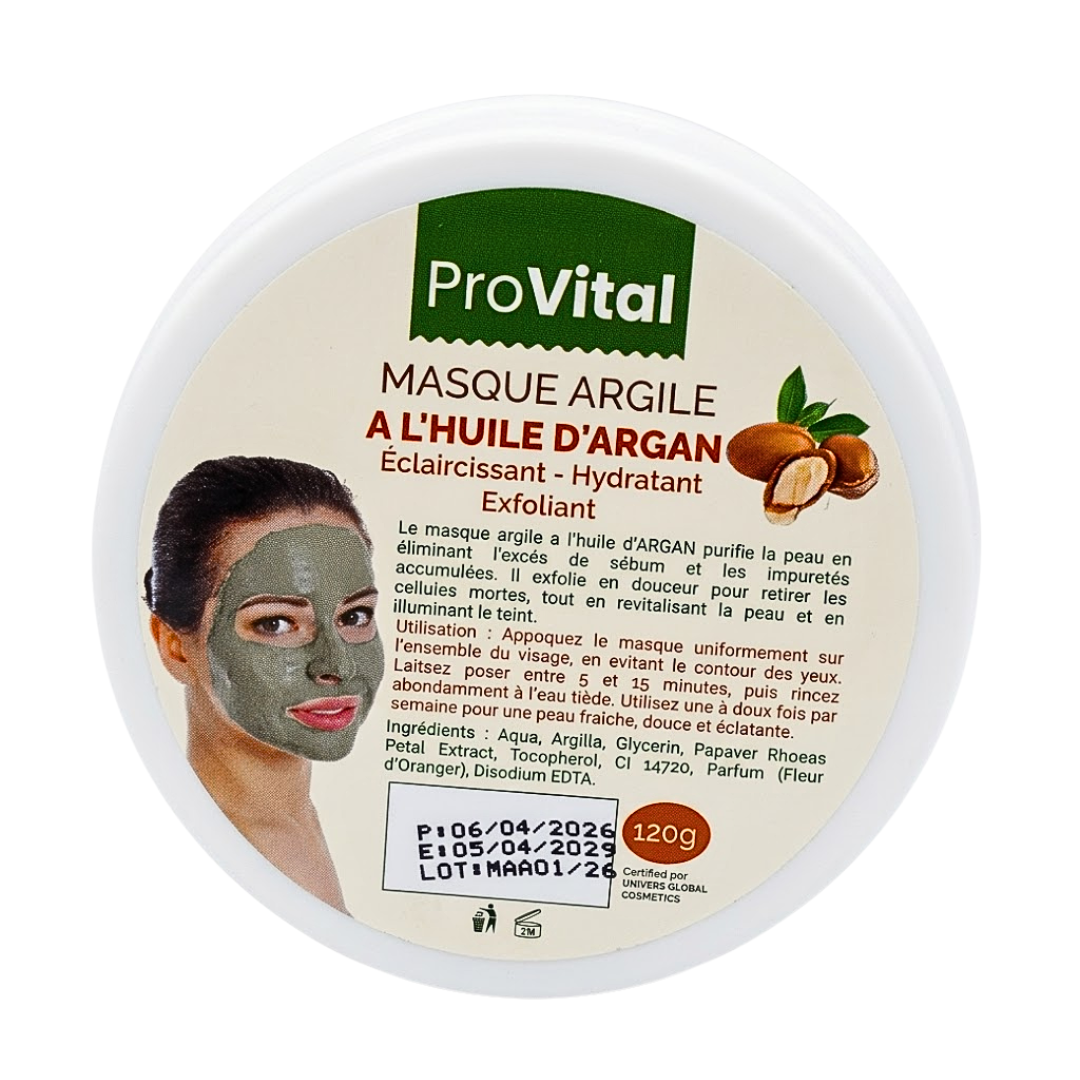 Pro Vital Masque Argile A L'Huile D'argan 120G 1 Pro Vital Masque Argile A L'Huile D'argan 120G