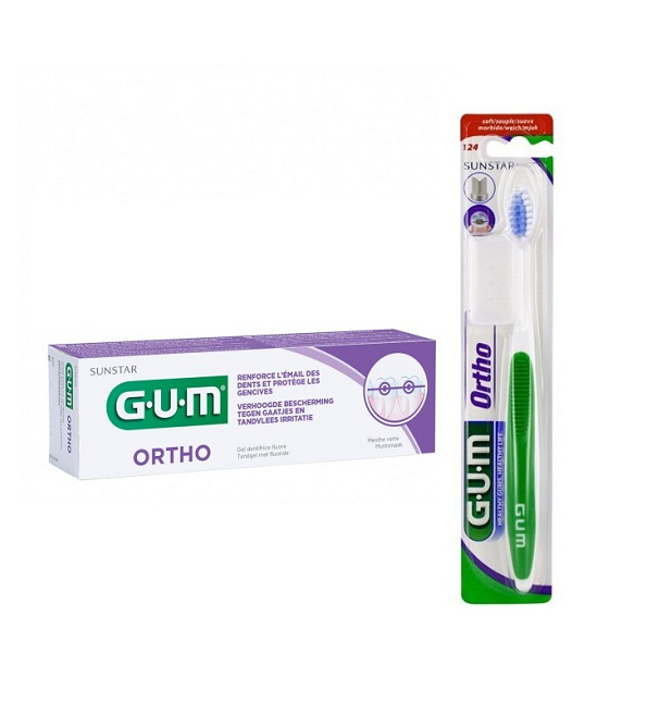 Gum dent ortho 75ml+Bad orthontic 124 pack 1 Gum dent ortho 75ml+Bad orthontic 124 pack
