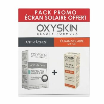 Oxyskin Anti-Taches 60 Gelules+Ecran Solaire Peux Seche Spf50+ 40ml Pack