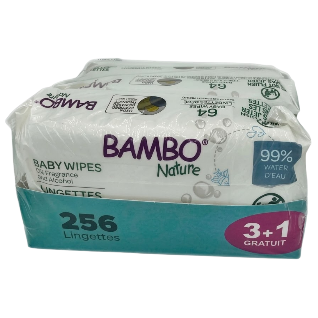 Bambo Nature Lingettes 64 Pieces 3+1 Pack 1 Bambo Nature Lingettes 64 Pieces 3+1 Pack
