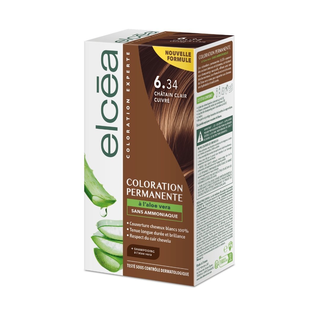Elcea Coloration 6.34 Chatin Clair Cuivre 1 Elcea Coloration 6.34 Chatin Clair Cuivre