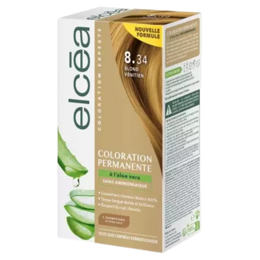 Elcea Coloration Permanente Blond Venetian 8.34 1 Elcea Coloration Permanente Blond Venetian 8.34