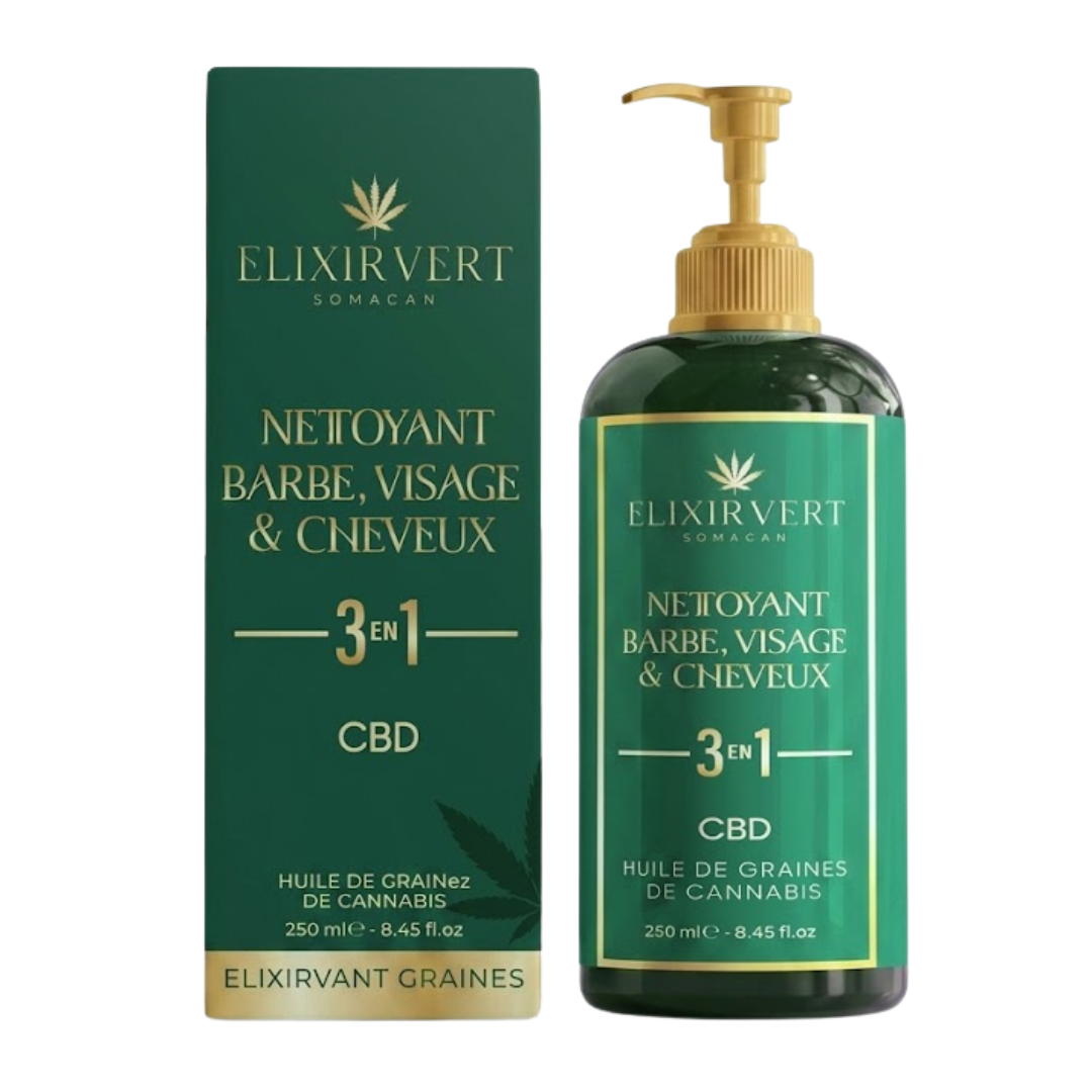 Elixir Vert Nettoyant 3en1 Barbe & Visage & Cheveux 250ml 1 Elixir Vert Nettoyant 3en1 Barbe & Visage & Cheveux 250ml