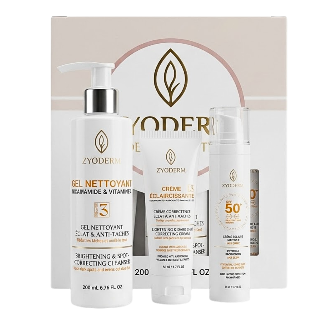 Zyoderm Dermawhite Creme Eclaircissante+Creme Solaire Invisible+Gel Nettoyent Coffret 1 Zyoderm Dermawhite Creme Eclaircissante+Creme Solaire Invisible+Gel Nettoyent Coffret