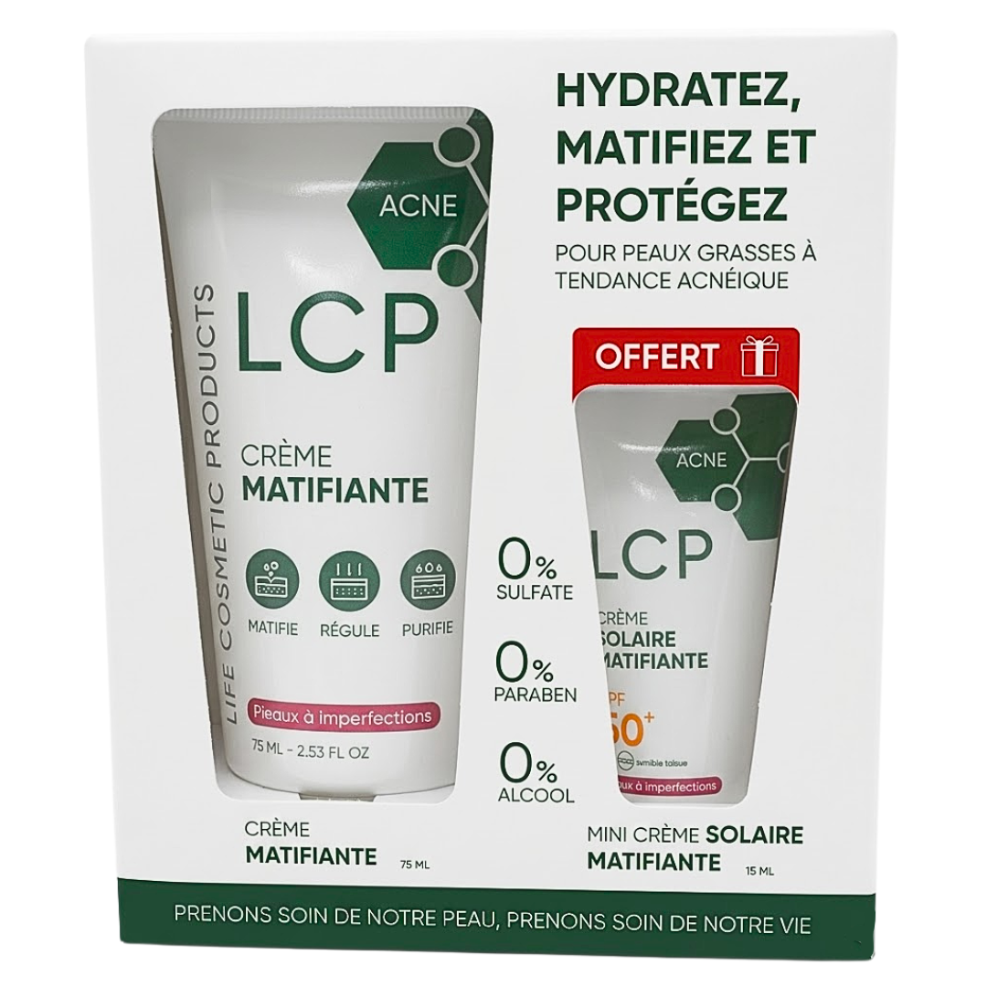 LCP Creme Matifiante 75ml+Ecran Solaire Spf50+ 15ml Pack 1 LCP Creme Matifiante 75ml+Ecran Solaire Spf50+ 15ml Pack
