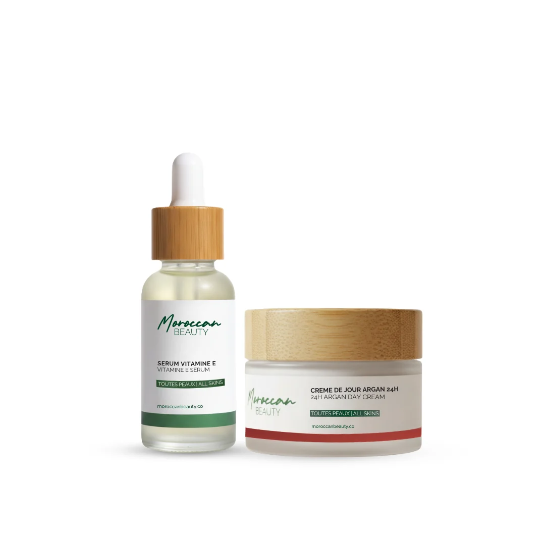 Moroccan Beauty Routine Morning+ "Creme de jour 50ml+Serum Vit E" 1 Moroccan Beauty Routine Morning+ "Creme de jour 50ml+Serum Vit E"