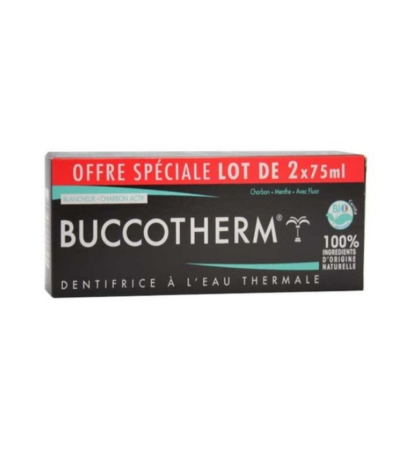 Buccotherm Dentifrice Charbon Noir 75ml x2 PACK 1 Buccotherm Dentifrice Charbon Noir 75ml x2 PACK