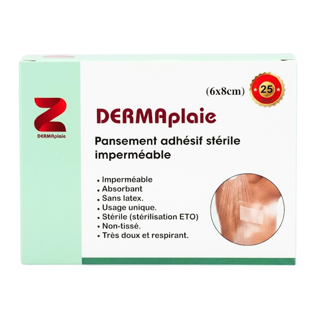 DERMAPLAIE PANSEMENT ADHESIF STERIL 6x8cm 1 DERMAPLAIE PANSEMENT ADHESIF STERIL 6x8cm