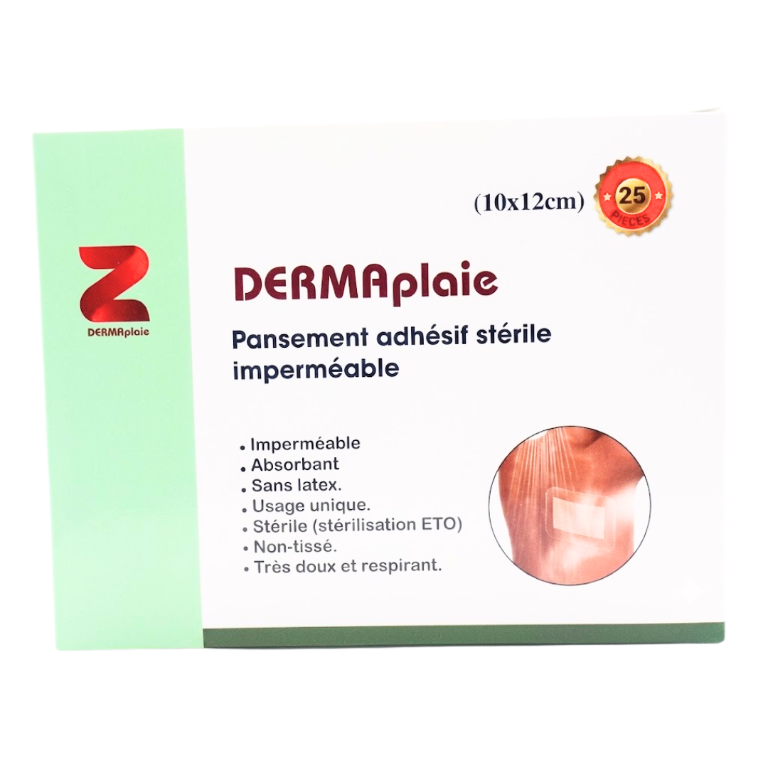 DERMAPLAIE PANSEMENT ADHESIF STERIL 10X12cm 1 DERMAPLAIE PANSEMENT ADHESIF STERIL 10X12cm