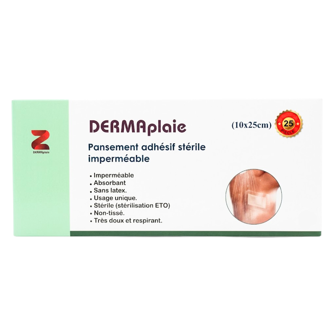 DERMAPLAIE PANSEMENT ADHESIF STERIL 10x25cm 1 DERMAPLAIE PANSEMENT ADHESIF STERIL 10x25cm