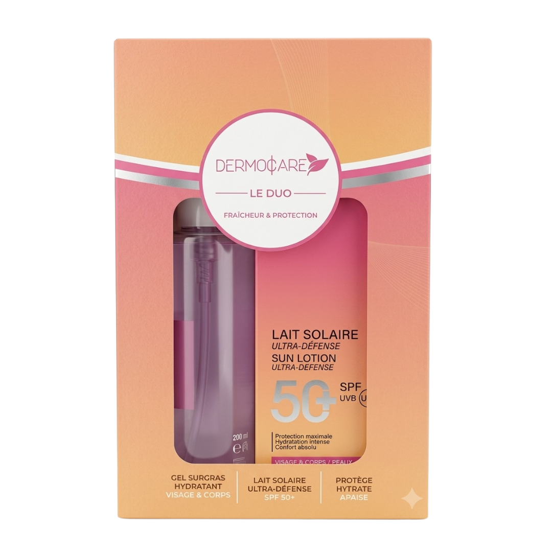 Dermocare Lait Solaire Spf50+ 150ml+Gel Surgras 200ml Pack 1 Dermocare Lait Solaire Spf50+ 150ml+Gel Surgras 200ml Pack
