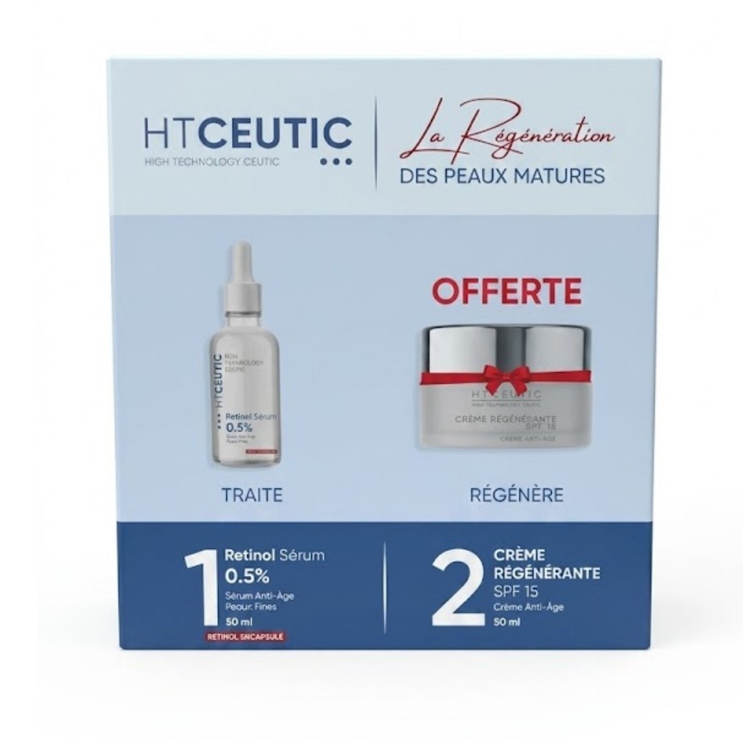 HT Ceutic Retinol Serum 0.5% 50ML + Creme Regenerante SPF15 50ML Offerte 1 HT Ceutic Retinol Serum 0.5% 50ML + Creme Regenerante SPF15 50ML Offerte