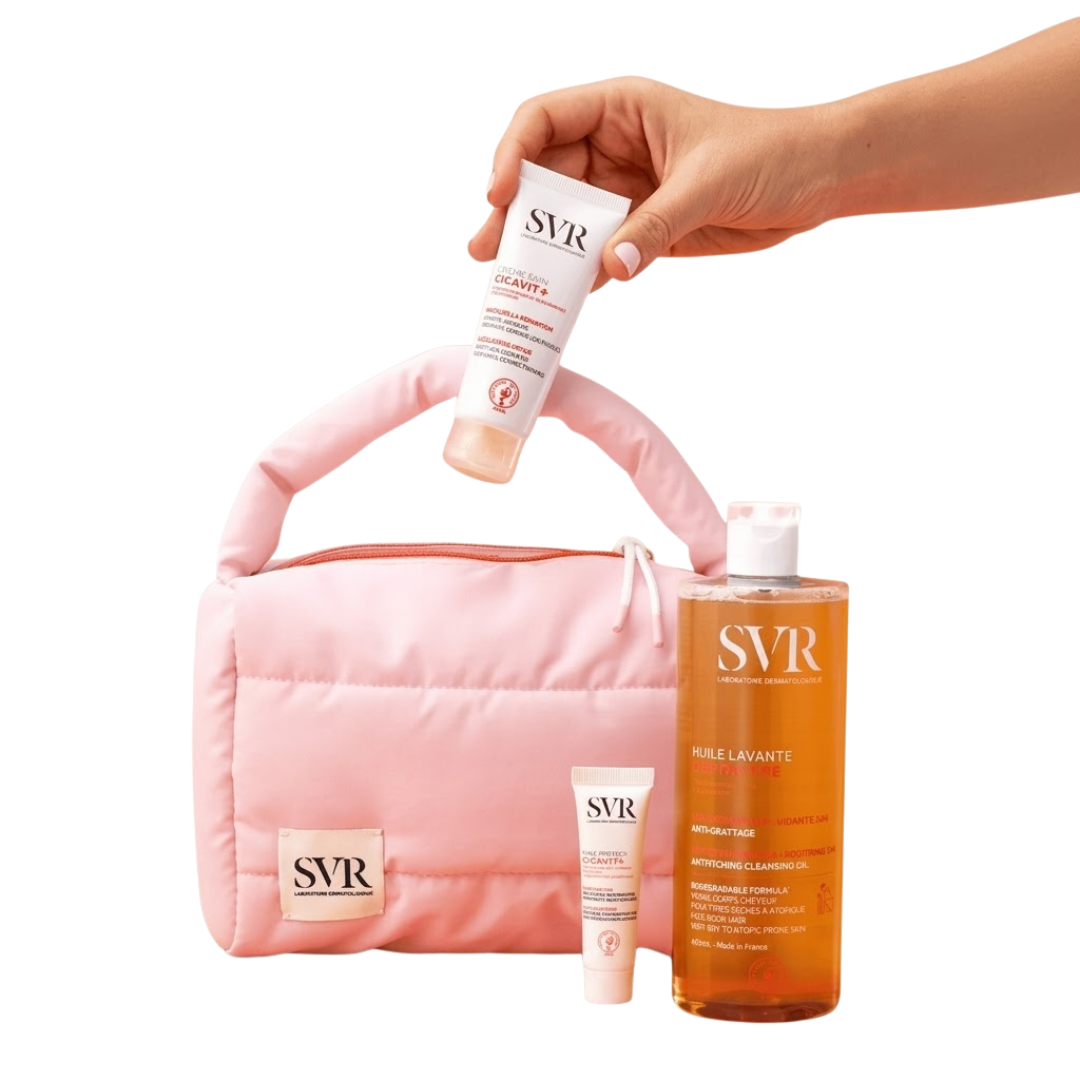 SVR Topialyse Huile Lavante 400ml+Creme Cicavit+ HPPI 40ml+Baume Protect Format Voyage+Trousse Pack 1 SVR Topialyse Huile Lavante 400ml+Creme Cicavit+ HPPI 40ml+Baume Protect Format Voyage+Trousse Pack