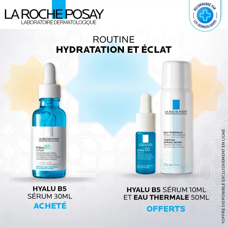La Roche-Posay Hyalu B5 30ml + Hyalu b5 10ml + Eau Thermale Offerts 1 La Roche-Posay Hyalu B5 30ml + Hyalu b5 10ml + Eau Thermale Offerts