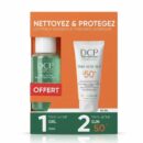DCP Duo Peaux Grasses à Tendance Acnéique Écran Solaire Trio-Acné Sun SPF 50+ + Gel Nettoyant Moussant Trio-Acné 30 ml Offert