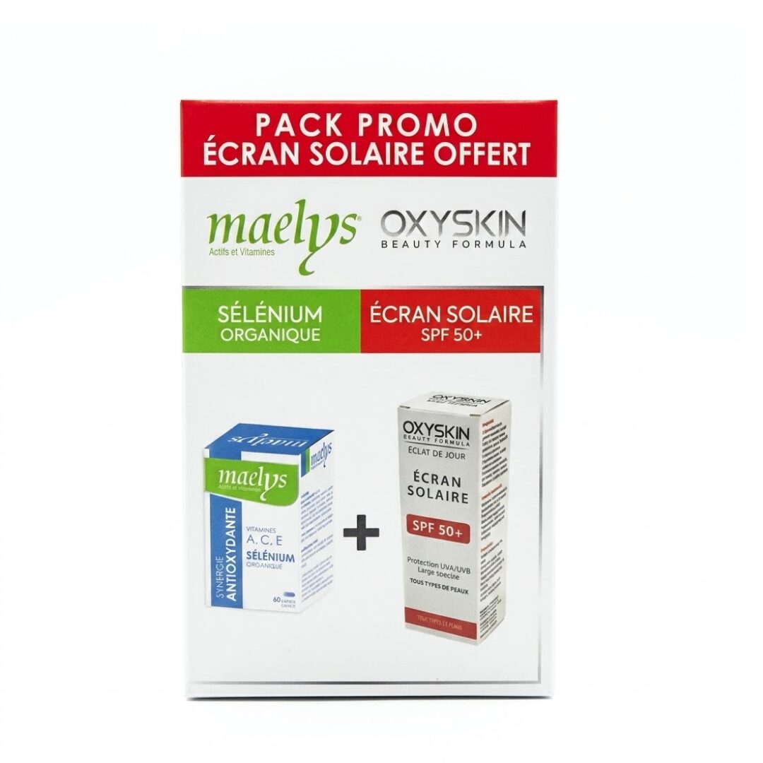 Maelys Selenium 60 Gelules + Oxyskin Ecran Solaire Spf50+50ml pack