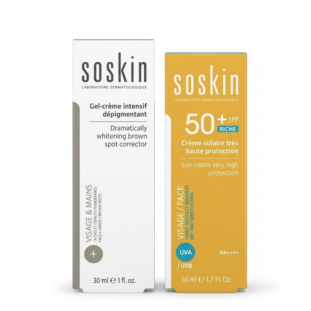 Soskin Duo Anti-Taches & Protection Solaire Creme Depigmentant 30ml + Creme Solaire Riche 50ml 1 Soskin Duo Anti-Taches & Protection Solaire Creme Depigmentant 30ml + Creme Solaire Riche 50ml