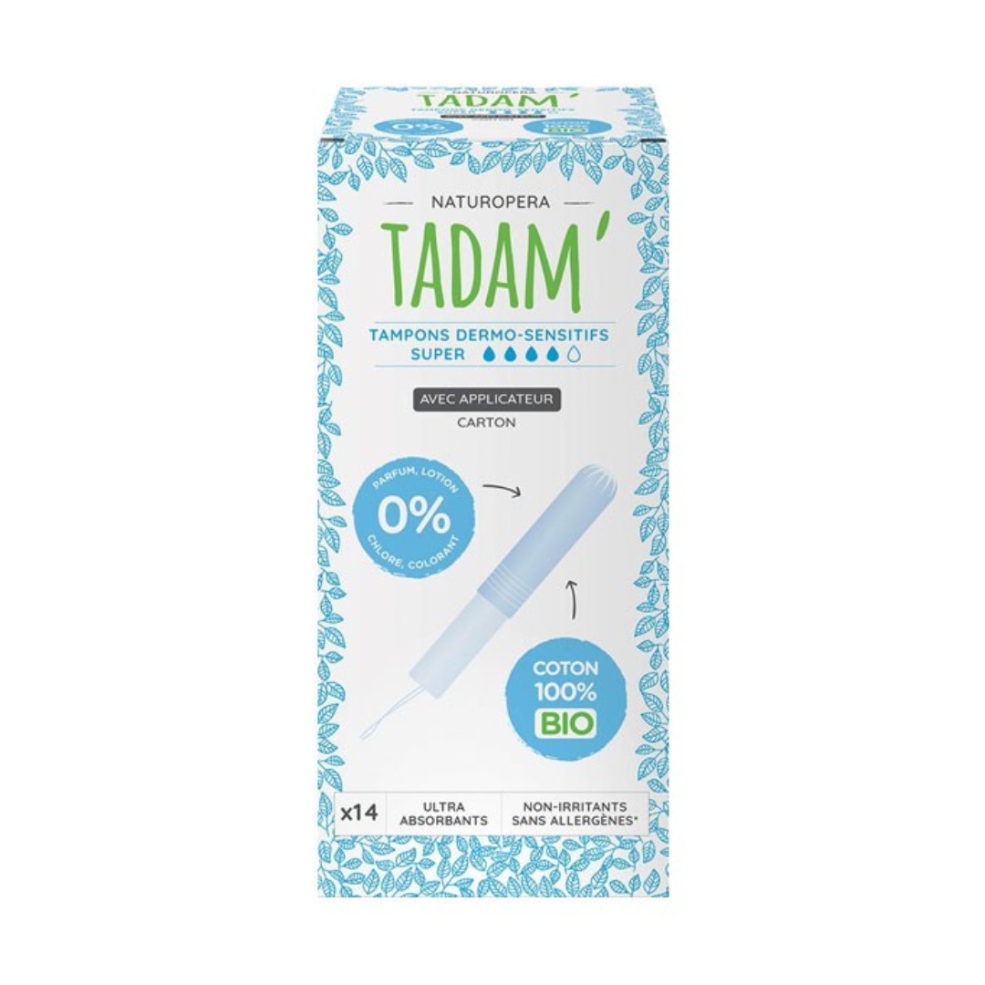 Tadam Tampons Coton Bio Avec Appli Super 14 Pieces