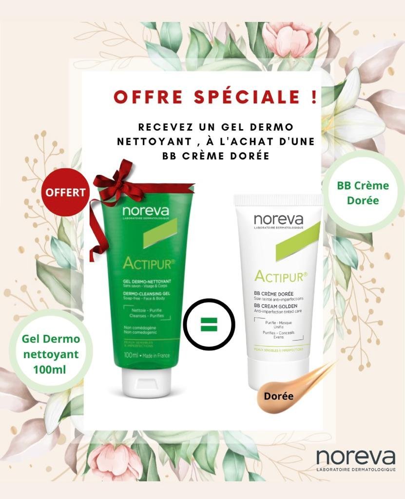 NOREVA Actipur BB Creme dore 30ml+Actipur gel nettoyant 100ml pack 1 NOREVA Actipur BB Creme dore 30ml+Actipur gel nettoyant 100ml pack