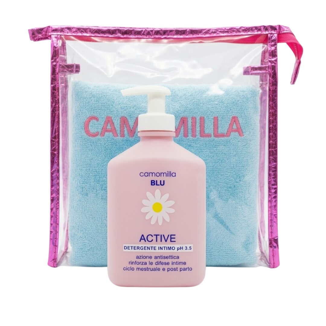 Camomilla Blu Active ph3.5 Nettoyant Intime+Serviette Trousse 1 Camomilla Blu Active ph3.5 Nettoyant Intime+Serviette Trousse