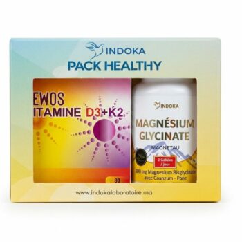 Indoka Vitamine D3+K2 30capsule +Magnesium Glycinate 40 gelules Pack