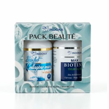 Indoka Collagène Marin 90 Gélules+ Max Biotine 90 comprimés Pack