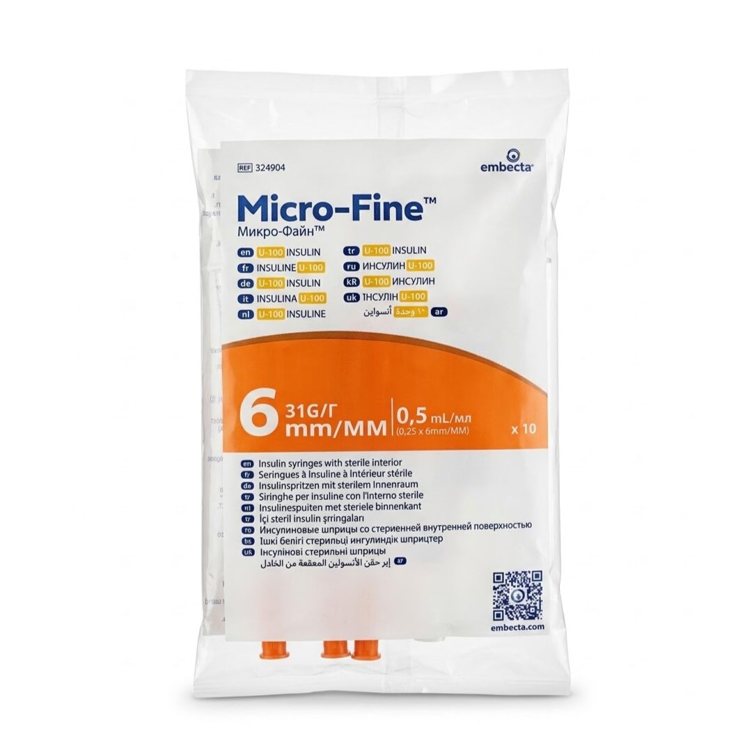 Embecta Micro-Fine Plus Seringue A insuline 0.5ml Sachets 10pcs 1 Embecta Micro-Fine Plus Seringue A insuline 0.5ml Sachets 10pcs