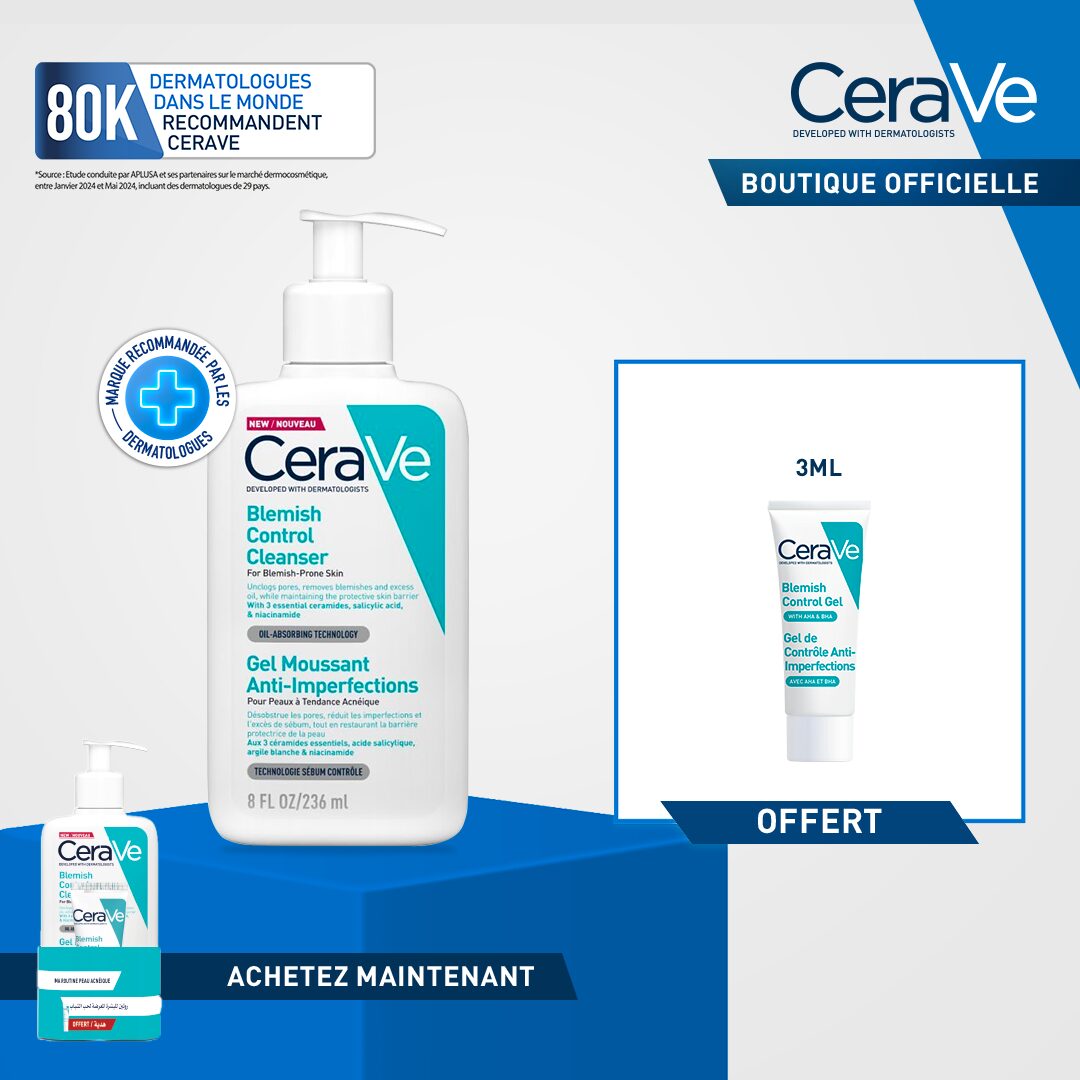 CeraVe Gel Moussant Anti-Imperfections | Peau Grasse à Tendance Acnéique = Miniature Offerte