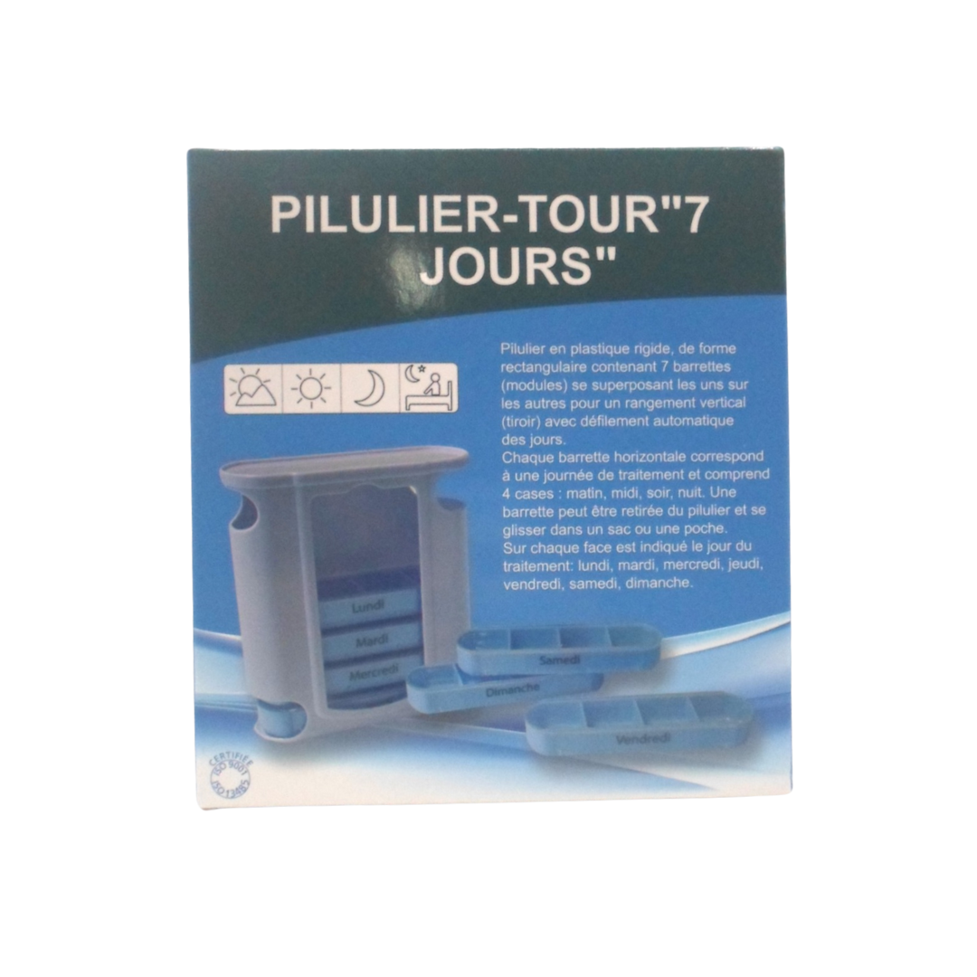 Pilulier Tour7j/28 Compartiments AM09-007 1 Pilulier Tour7j/28 Compartiments AM09-007