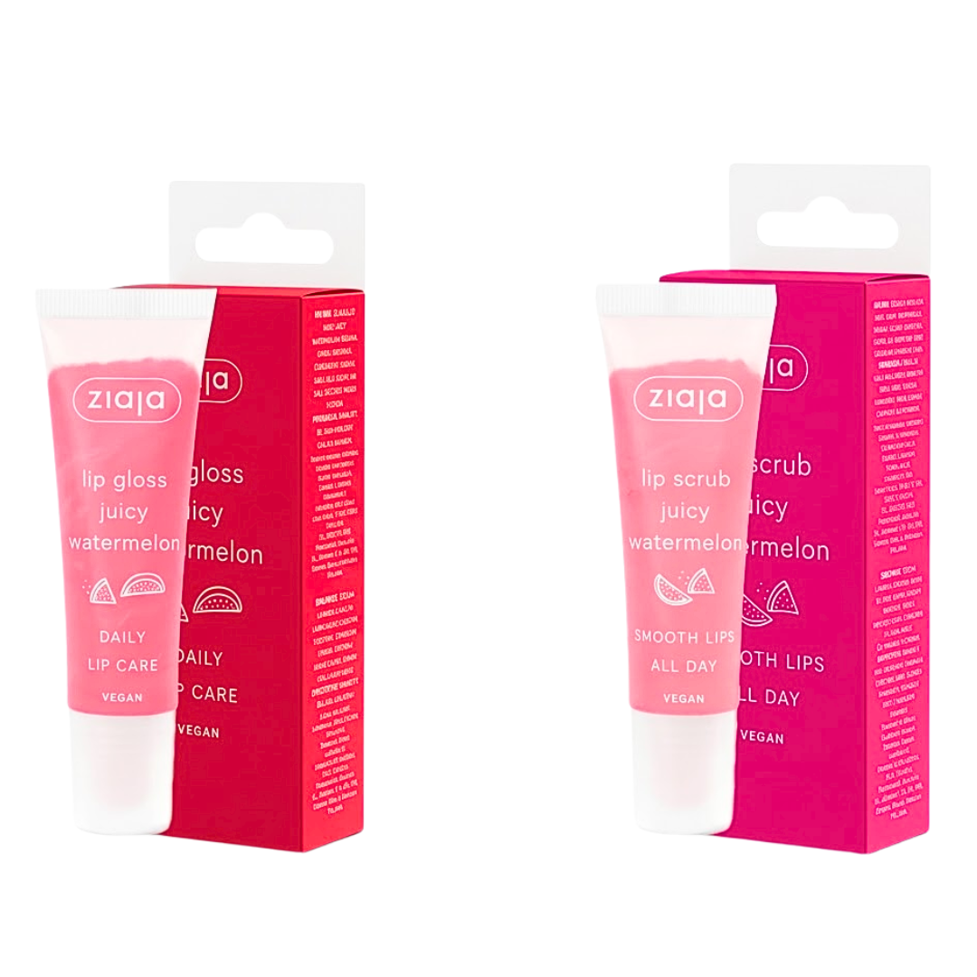 Ziaja Gloss A Levres A La Pasteque 12ml+Gommage Levres 12ml Pack