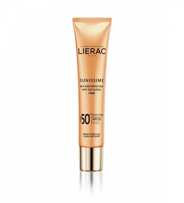 LIERAC SUNISSIME  FLUIDE PROTECTEUR DORE ANTI-AGE GLOBAL SPF50+ 40ML