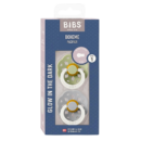 Bibs 2 Sucettes Boheme Glow Ronde Sage / Cloud Size 1 +0m