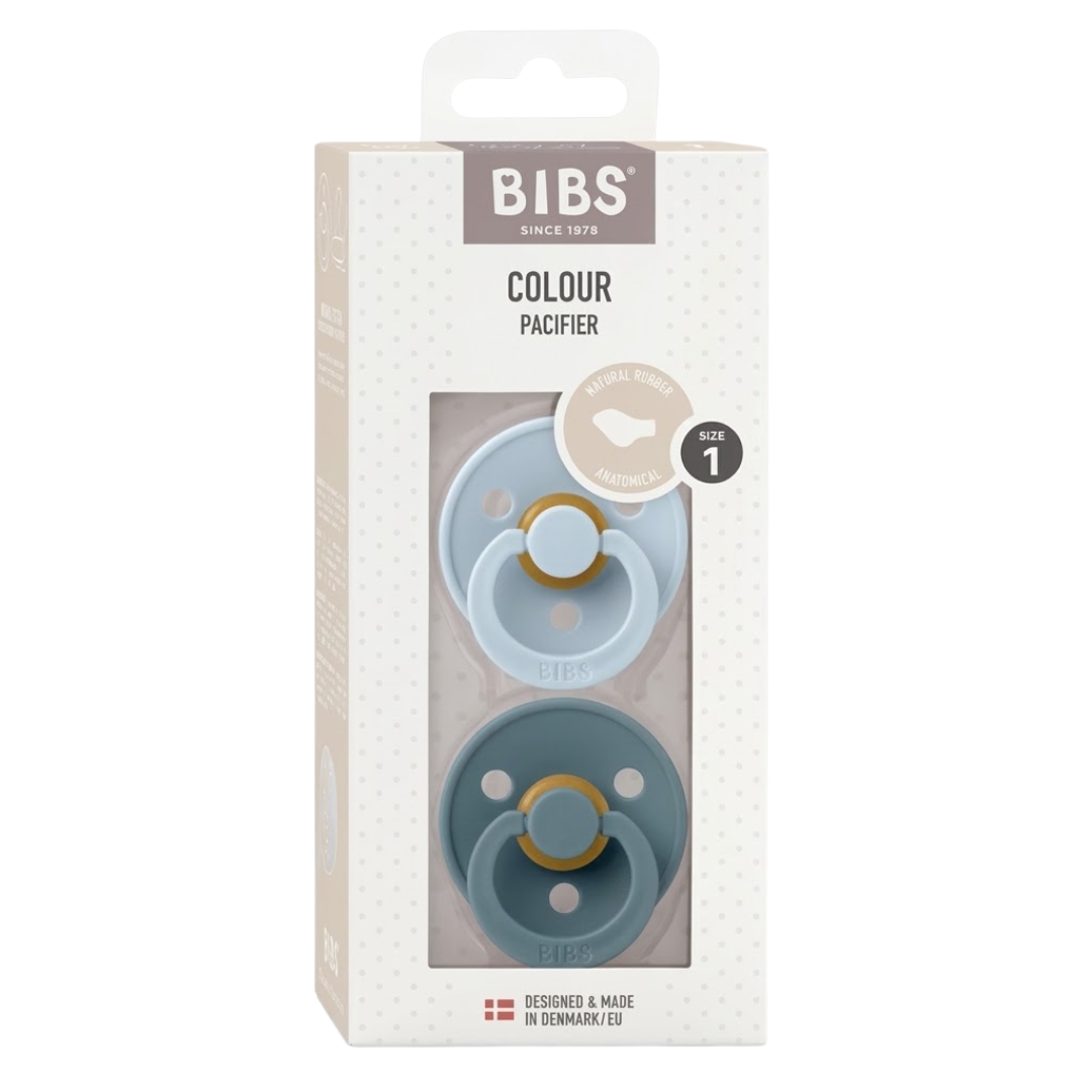 Bibs 2 Sucettes Colour Anatomic Baby Blue / Petrol Size 2 +6mois