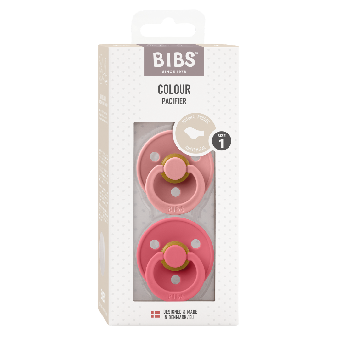 Bibs 2 Sucettes Colour Anatomic Dusty Pink Coral Size 2 +6mois
