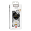 Bibs 2 Sucettes Colour Round Black / White Size 1 +0mois