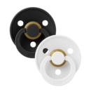 Bibs 2 Sucettes Colour Round Black / White Size 2 +6mois