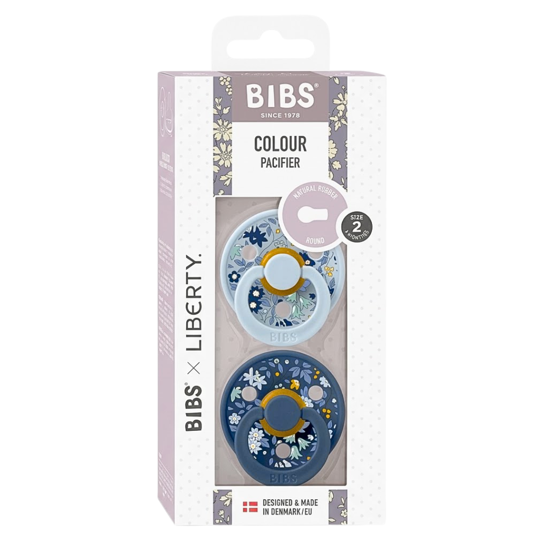 Bibs 2 Sucette Colour Round Eloise Chamomile Lawn Baby Blue Mix Size 1 +0mois