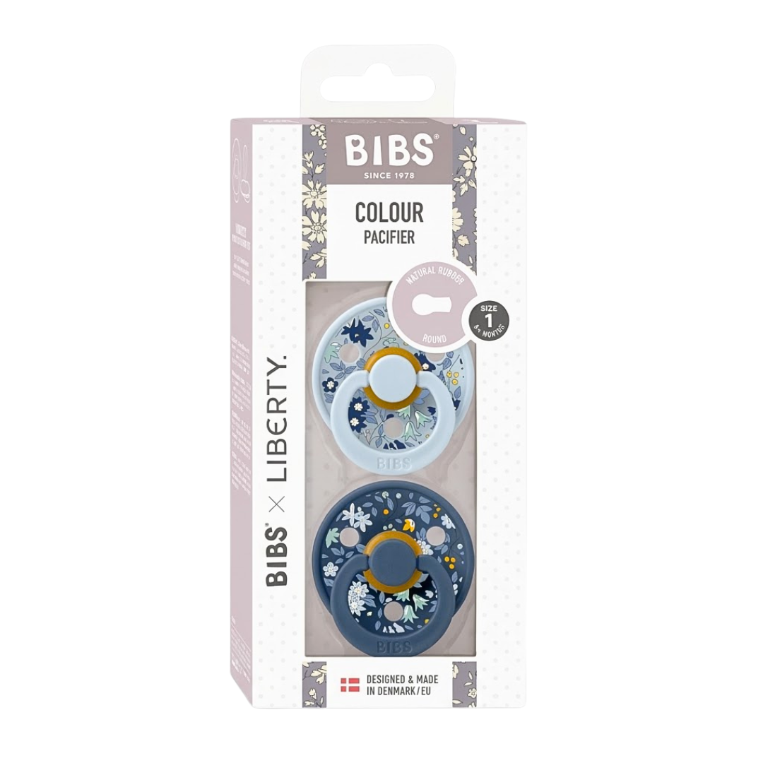 Bibs 2 Sucettes Colour Round Eloise Chamomile Lawn Baby Blue Mix Size 2