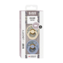 Bibs 2 Sucettes Colour Round Eloise Dusty Blue Mix Size 1 +0Mois
