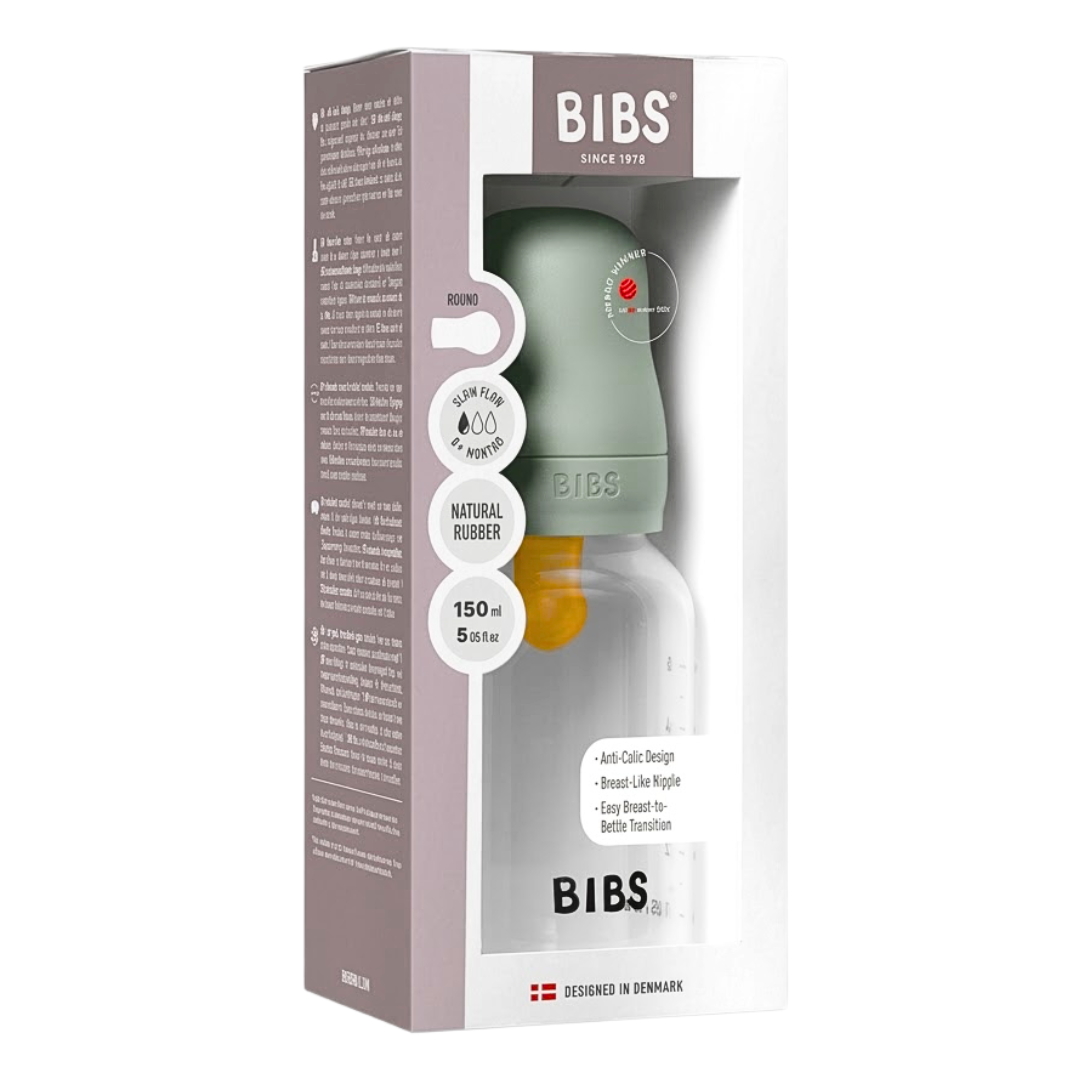 Bibs Baby Bottle Round Latex 150 ml Slow Flow - Blush