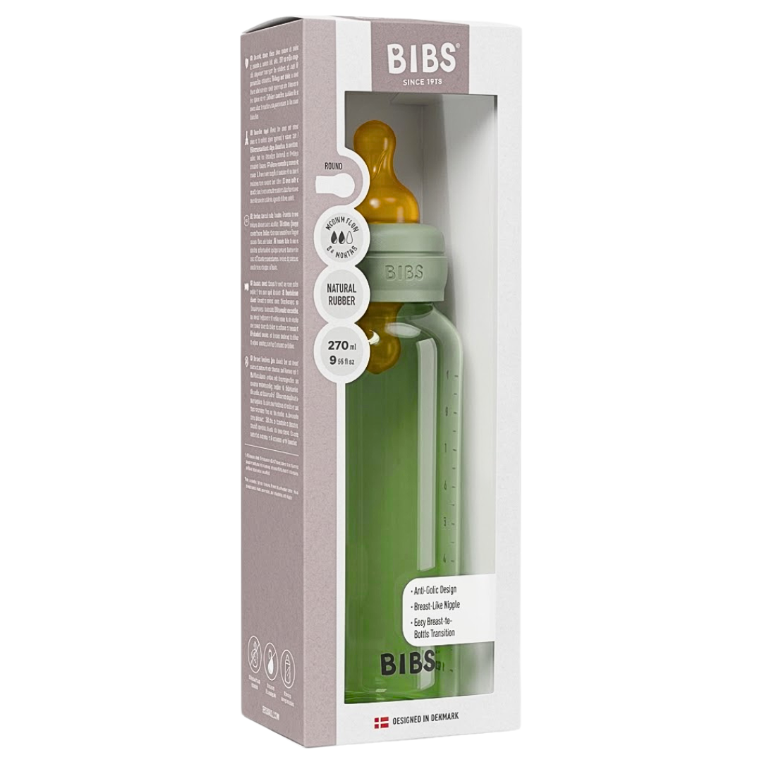 Bibs Baby Bottle Round Latex 270 ml Medium Flow - Ivory